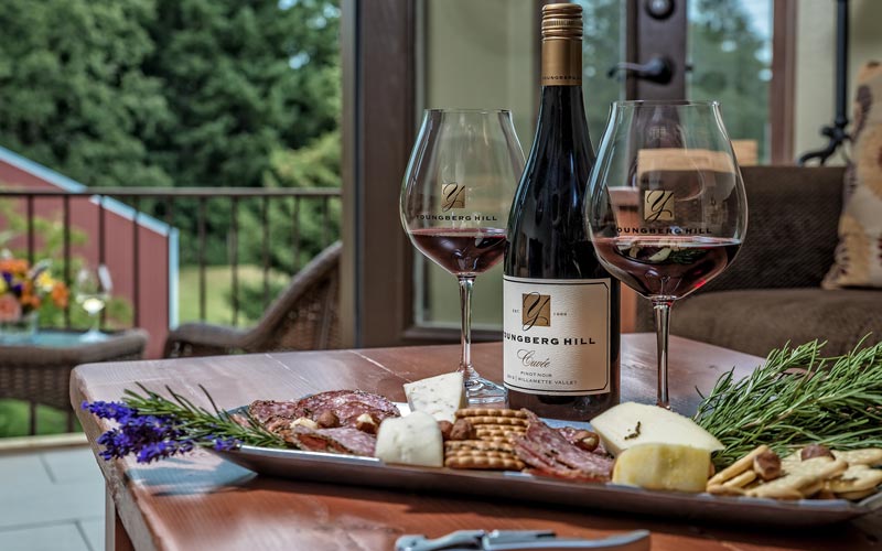 wine and cheese at youngberg hill