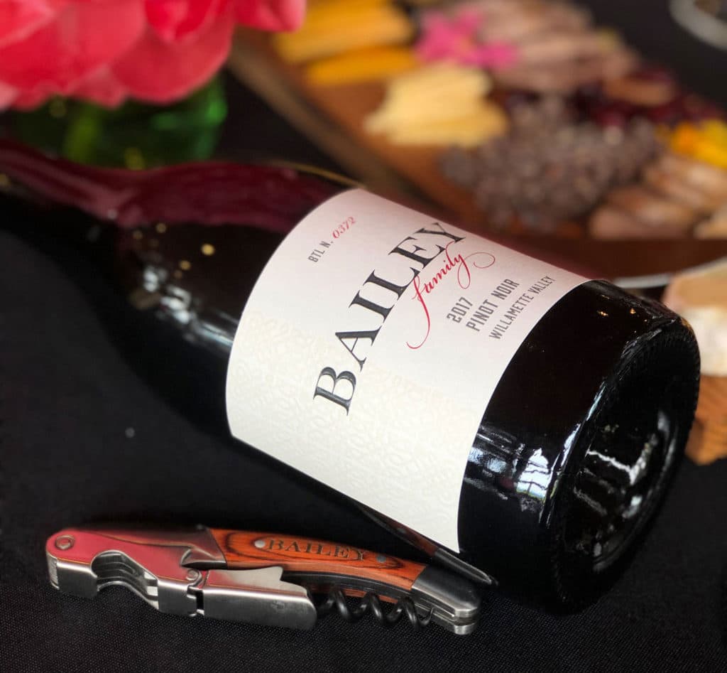 Attend the International Pinot Noir Celebration (IPNC) This Summer 1 Bottle of 2017 Bailey Family Pinot noir Willamette Valley with corkscrew