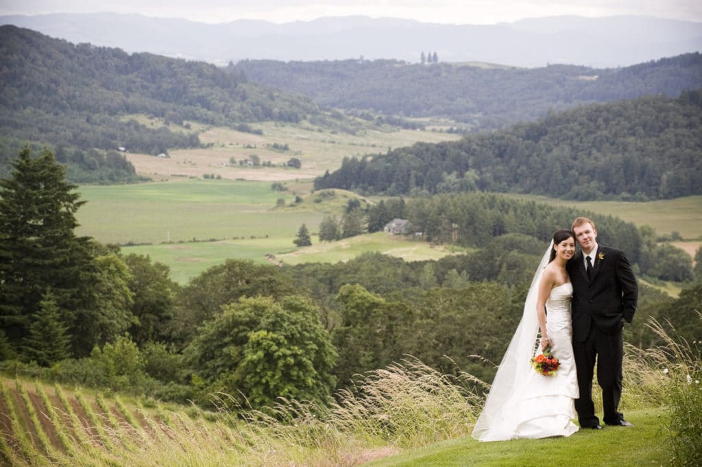 Few things can match the beauty of the farmland and mountain backdrop of a wedding at our Willamette Valley Bed and Breakfast.